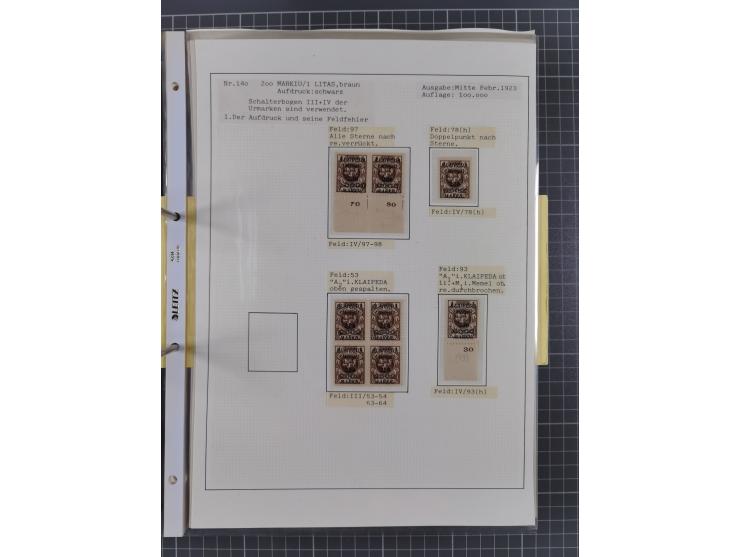 1922/23, interessante, ungebraucht/postfrische und gestempelte Spezial-Sammlung ex Mi.-Nr. 73-181 mit Einheiten, Randstücken,