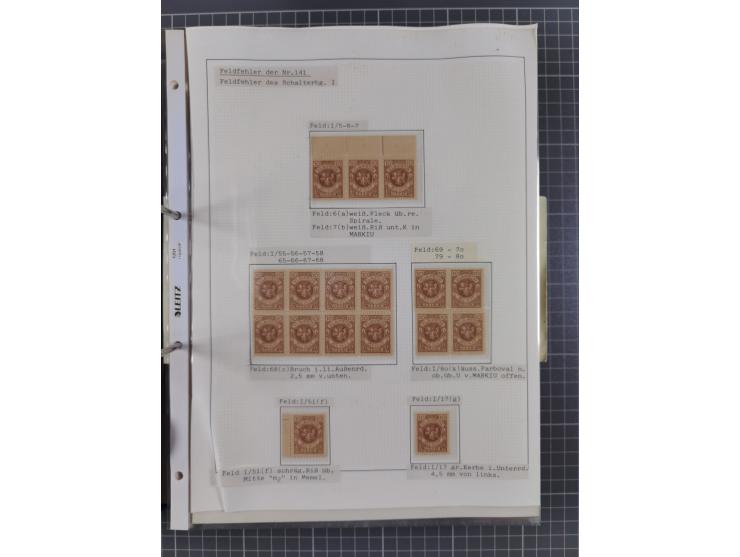 1922/23, interessante, ungebraucht/postfrische und gestempelte Spezial-Sammlung ex Mi.-Nr. 73-181 mit Einheiten, Randstücken,