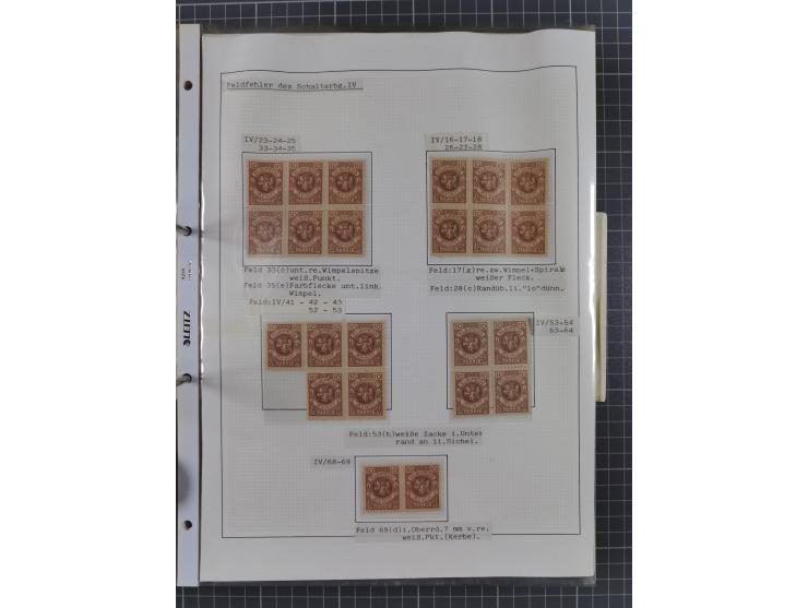 1922/23, interessante, ungebraucht/postfrische und gestempelte Spezial-Sammlung ex Mi.-Nr. 73-181 mit Einheiten, Randstücken,