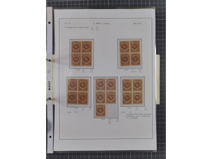 1922/23, interessante, ungebraucht/postfrische und gestempelte Spezial-Sammlung ex Mi.-Nr. 73-181 mit Einheiten, Randstücken,