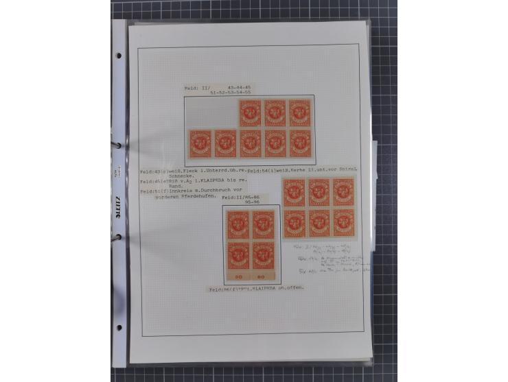 1922/23, interessante, ungebraucht/postfrische und gestempelte Spezial-Sammlung ex Mi.-Nr. 73-181 mit Einheiten, Randstücken,