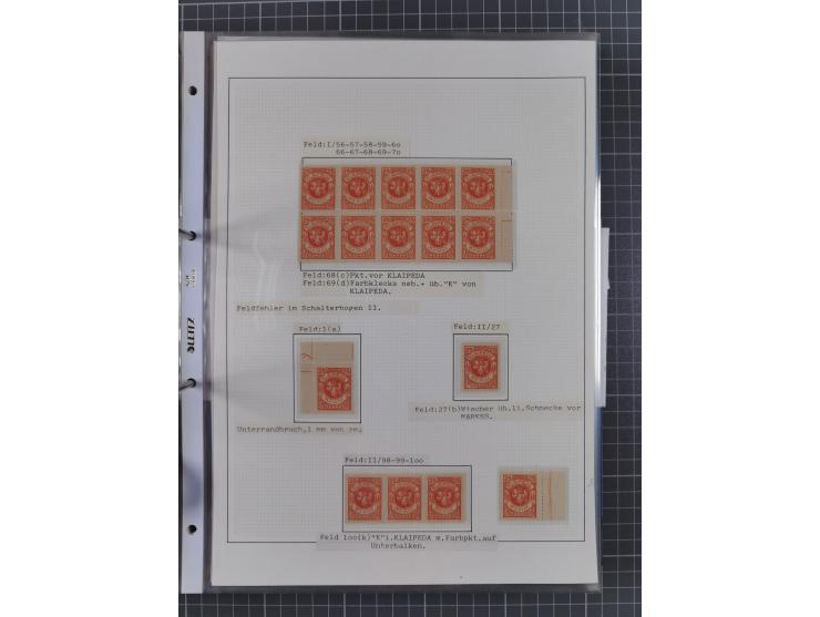 1922/23, interessante, ungebraucht/postfrische und gestempelte Spezial-Sammlung ex Mi.-Nr. 73-181 mit Einheiten, Randstücken,