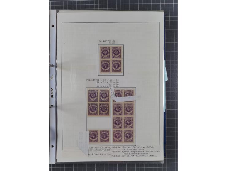 1922/23, interessante, ungebraucht/postfrische und gestempelte Spezial-Sammlung ex Mi.-Nr. 73-181 mit Einheiten, Randstücken,