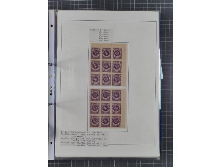 1922/23, interessante, ungebraucht/postfrische und gestempelte Spezial-Sammlung ex Mi.-Nr. 73-181 mit Einheiten, Randstücken,