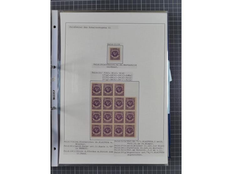 1922/23, interessante, ungebraucht/postfrische und gestempelte Spezial-Sammlung ex Mi.-Nr. 73-181 mit Einheiten, Randstücken,