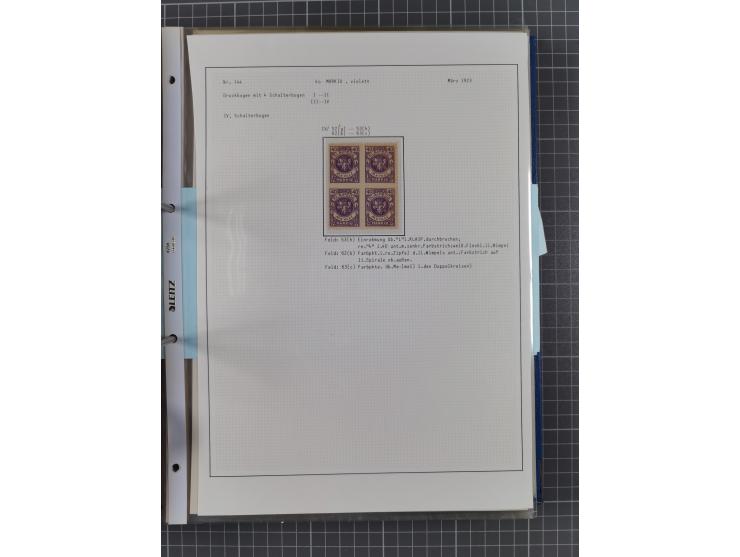 1922/23, interessante, ungebraucht/postfrische und gestempelte Spezial-Sammlung ex Mi.-Nr. 73-181 mit Einheiten, Randstücken,