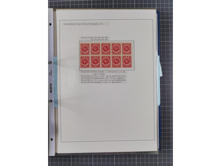 1922/23, interessante, ungebraucht/postfrische und gestempelte Spezial-Sammlung ex Mi.-Nr. 73-181 mit Einheiten, Randstücken,