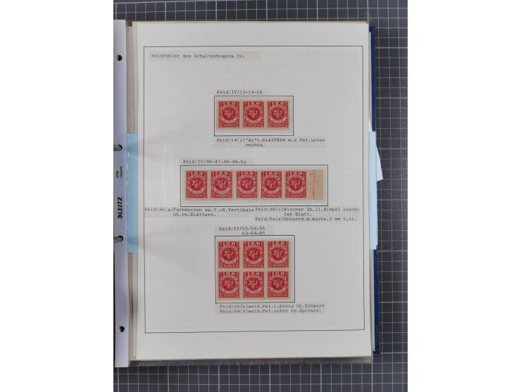 1922/23, interessante, ungebraucht/postfrische und gestempelte Spezial-Sammlung ex Mi.-Nr. 73-181 mit Einheiten, Randstücken,