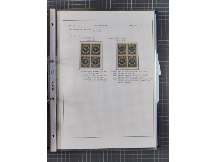 1922/23, interessante, ungebraucht/postfrische und gestempelte Spezial-Sammlung ex Mi.-Nr. 73-181 mit Einheiten, Randstücken,