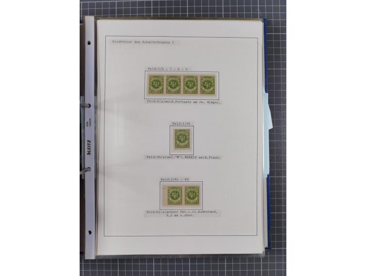 1922/23, interessante, ungebraucht/postfrische und gestempelte Spezial-Sammlung ex Mi.-Nr. 73-181 mit Einheiten, Randstücken,