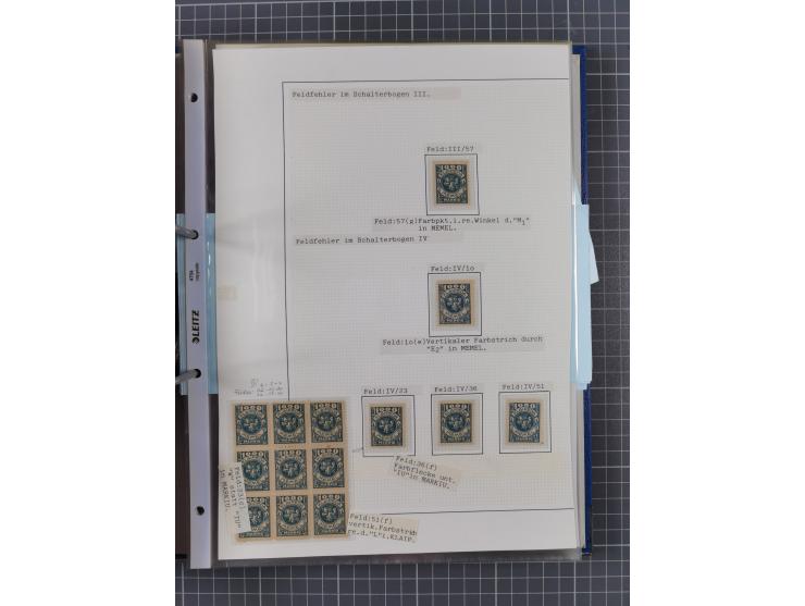 1922/23, interessante, ungebraucht/postfrische und gestempelte Spezial-Sammlung ex Mi.-Nr. 73-181 mit Einheiten, Randstücken,