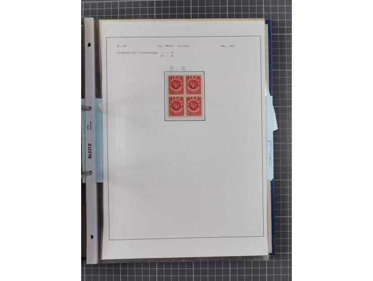 1922/23, interessante, ungebraucht/postfrische und gestempelte Spezial-Sammlung ex Mi.-Nr. 73-181 mit Einheiten, Randstücken,