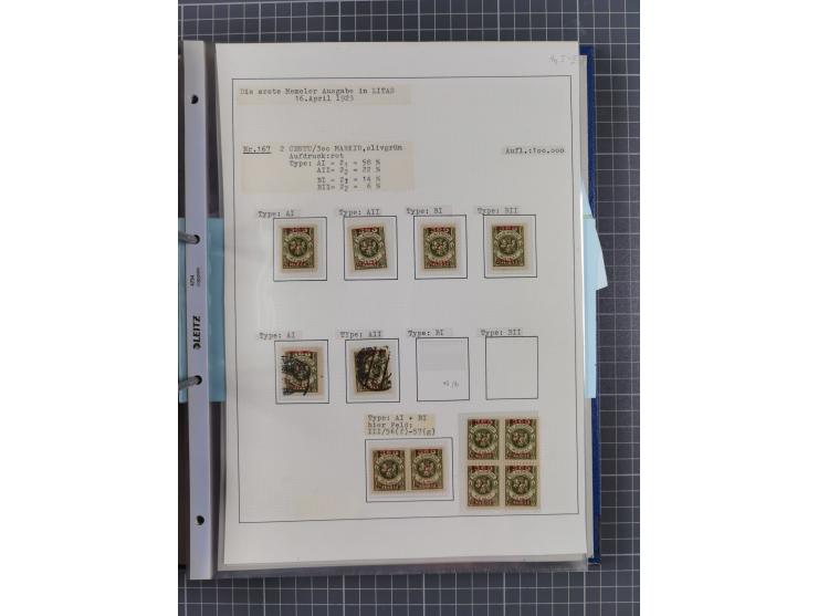 1922/23, interessante, ungebraucht/postfrische und gestempelte Spezial-Sammlung ex Mi.-Nr. 73-181 mit Einheiten, Randstücken,