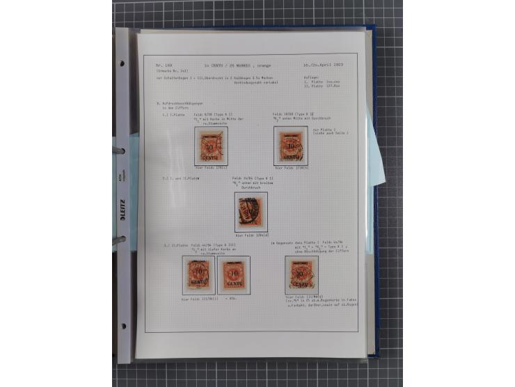 1922/23, interessante, ungebraucht/postfrische und gestempelte Spezial-Sammlung ex Mi.-Nr. 73-181 mit Einheiten, Randstücken,