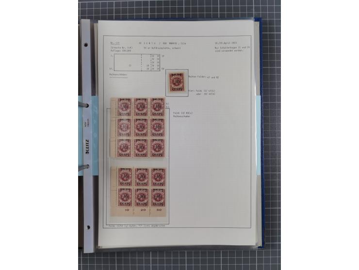 1922/23, interessante, ungebraucht/postfrische und gestempelte Spezial-Sammlung ex Mi.-Nr. 73-181 mit Einheiten, Randstücken,