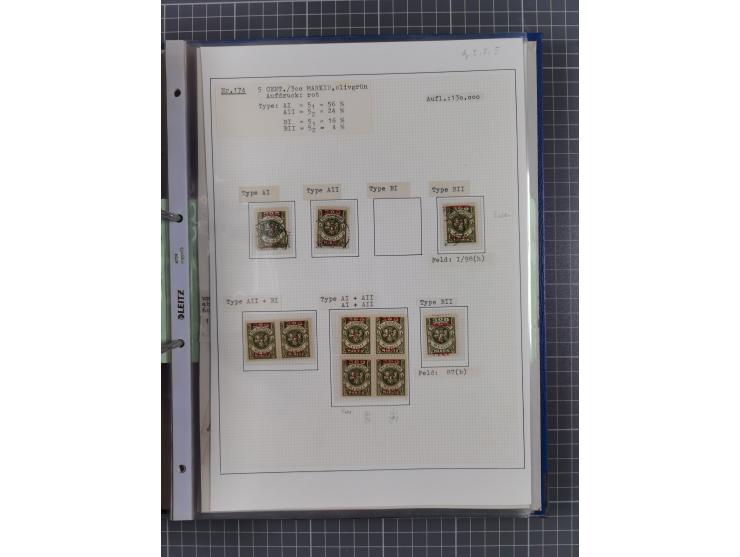 1922/23, interessante, ungebraucht/postfrische und gestempelte Spezial-Sammlung ex Mi.-Nr. 73-181 mit Einheiten, Randstücken,