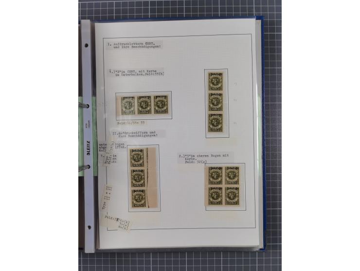 1922/23, interessante, ungebraucht/postfrische und gestempelte Spezial-Sammlung ex Mi.-Nr. 73-181 mit Einheiten, Randstücken,