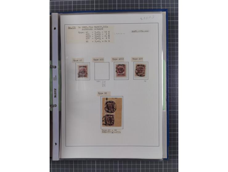 1922/23, interessante, ungebraucht/postfrische und gestempelte Spezial-Sammlung ex Mi.-Nr. 73-181 mit Einheiten, Randstücken,
