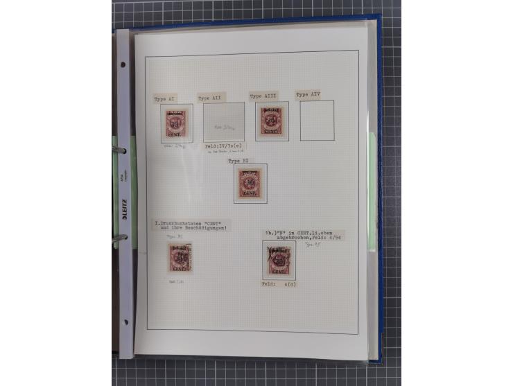 1922/23, interessante, ungebraucht/postfrische und gestempelte Spezial-Sammlung ex Mi.-Nr. 73-181 mit Einheiten, Randstücken,