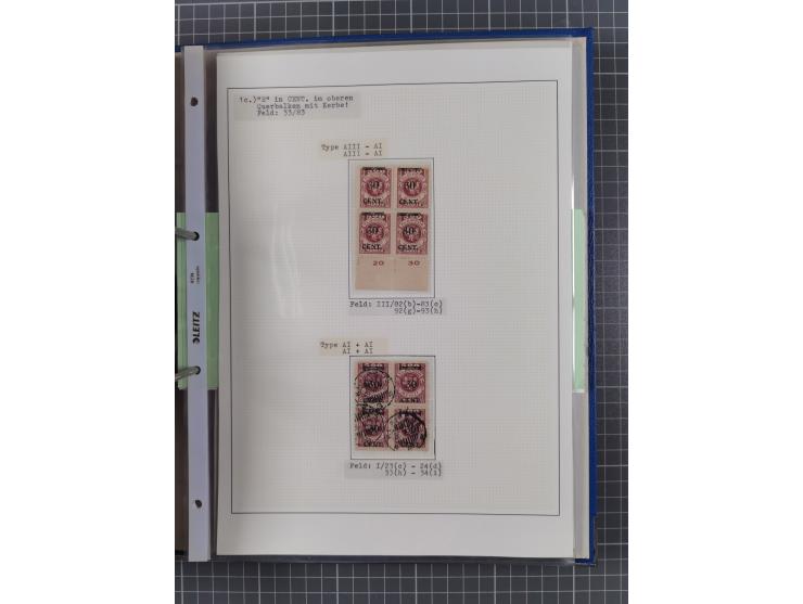 1922/23, interessante, ungebraucht/postfrische und gestempelte Spezial-Sammlung ex Mi.-Nr. 73-181 mit Einheiten, Randstücken,