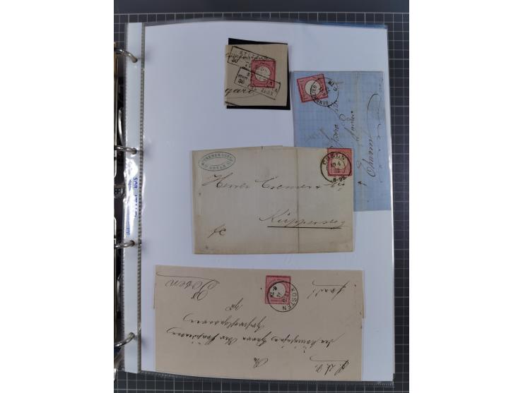 1872/74, interessante Sammlung mit ca. 100 Briefen und Karten sowie zwei Briefstücken mit meist klaren Stempeln, dabei Einzel