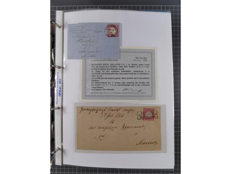 1872/74, interessante Sammlung mit ca. 100 Briefen und Karten sowie zwei Briefstücken mit meist klaren Stempeln, dabei Einzel