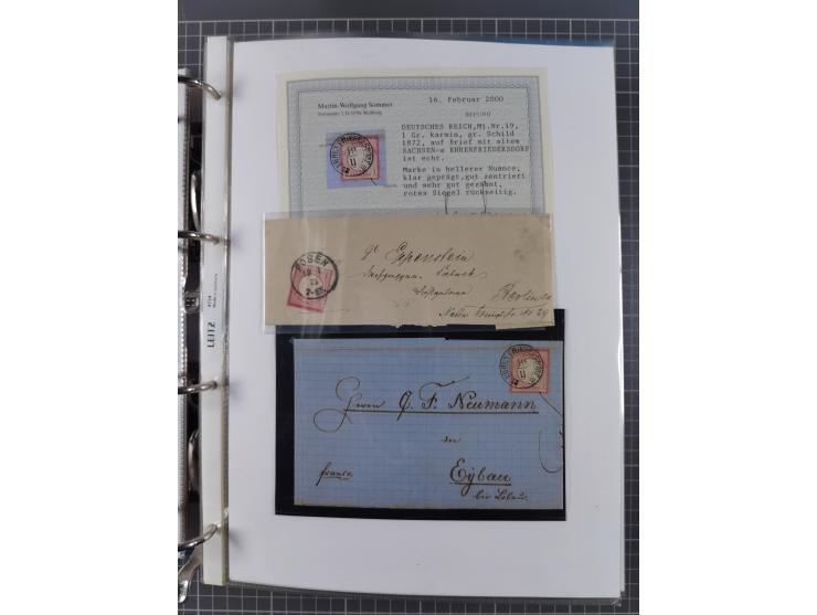 1872/74, interessante Sammlung mit ca. 100 Briefen und Karten sowie zwei Briefstücken mit meist klaren Stempeln, dabei Einzel