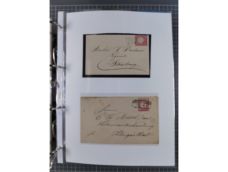 1872/74, interessante Sammlung mit ca. 100 Briefen und Karten sowie zwei Briefstücken mit meist klaren Stempeln, dabei Einzel