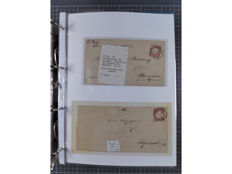 1872/74, interessante Sammlung mit ca. 100 Briefen und Karten sowie zwei Briefstücken mit meist klaren Stempeln, dabei Einzel