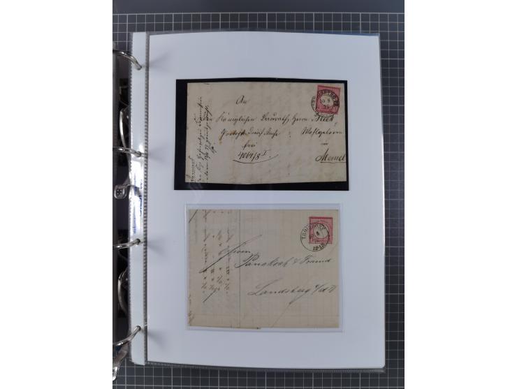 1872/74, interessante Sammlung mit ca. 100 Briefen und Karten sowie zwei Briefstücken mit meist klaren Stempeln, dabei Einzel