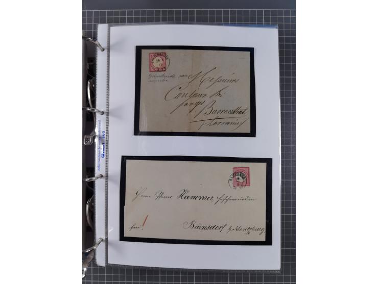 1872/74, interessante Sammlung mit ca. 100 Briefen und Karten sowie zwei Briefstücken mit meist klaren Stempeln, dabei Einzel