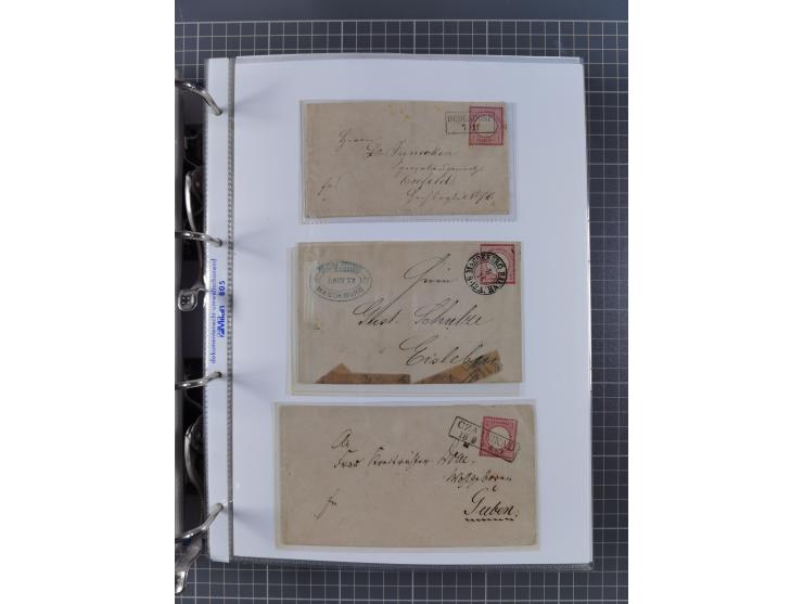 1872/74, interessante Sammlung mit ca. 100 Briefen und Karten sowie zwei Briefstücken mit meist klaren Stempeln, dabei Einzel