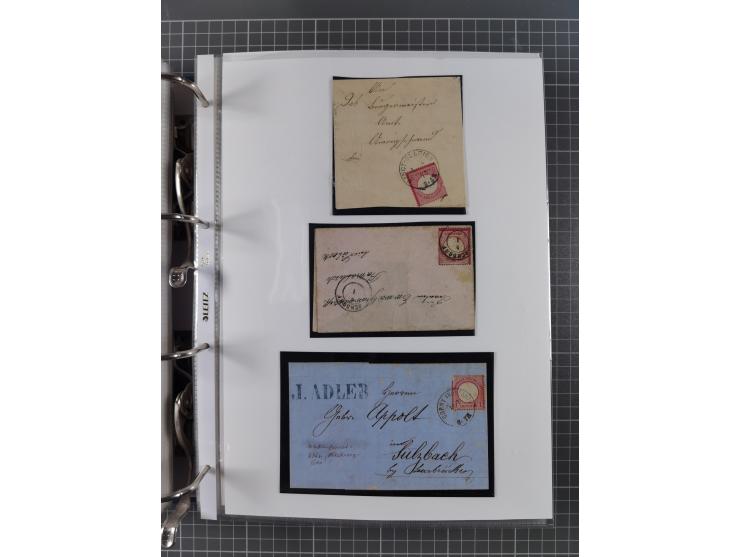 1872/74, interessante Sammlung mit ca. 100 Briefen und Karten sowie zwei Briefstücken mit meist klaren Stempeln, dabei Einzel