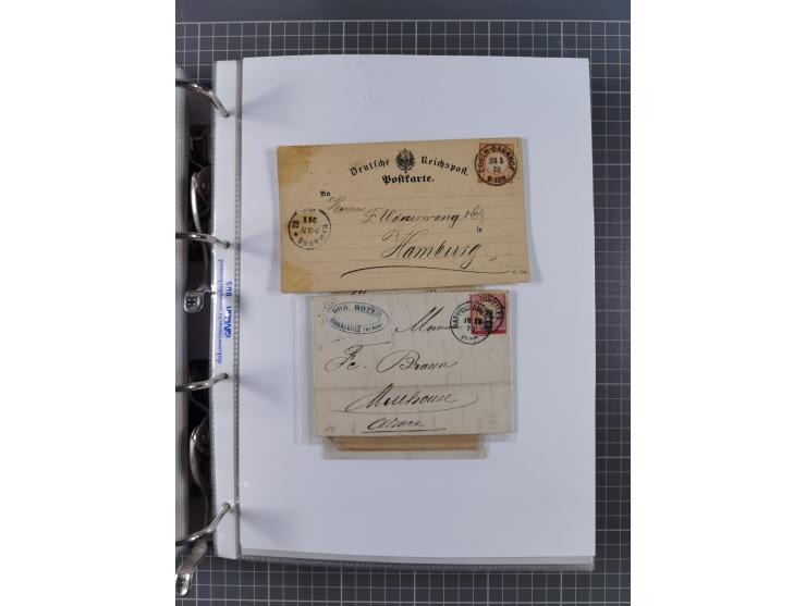1872/74, interessante Sammlung mit ca. 100 Briefen und Karten sowie zwei Briefstücken mit meist klaren Stempeln, dabei Einzel