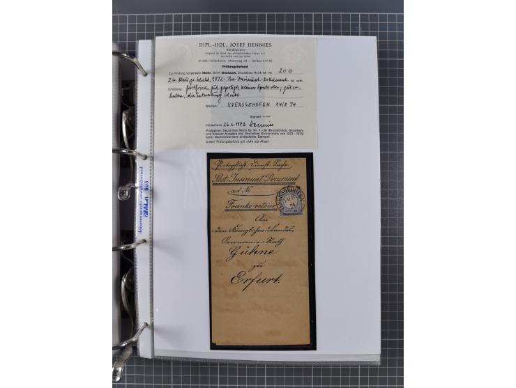 1872/74, interessante Sammlung mit ca. 100 Briefen und Karten sowie zwei Briefstücken mit meist klaren Stempeln, dabei Einzel