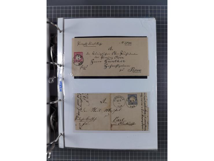 1872/74, interessante Sammlung mit ca. 100 Briefen und Karten sowie zwei Briefstücken mit meist klaren Stempeln, dabei Einzel