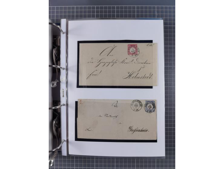 1872/74, interessante Sammlung mit ca. 100 Briefen und Karten sowie zwei Briefstücken mit meist klaren Stempeln, dabei Einzel