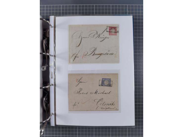 1872/74, interessante Sammlung mit ca. 100 Briefen und Karten sowie zwei Briefstücken mit meist klaren Stempeln, dabei Einzel