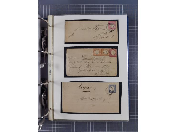 1872/74, interessante Sammlung mit ca. 100 Briefen und Karten sowie zwei Briefstücken mit meist klaren Stempeln, dabei Einzel