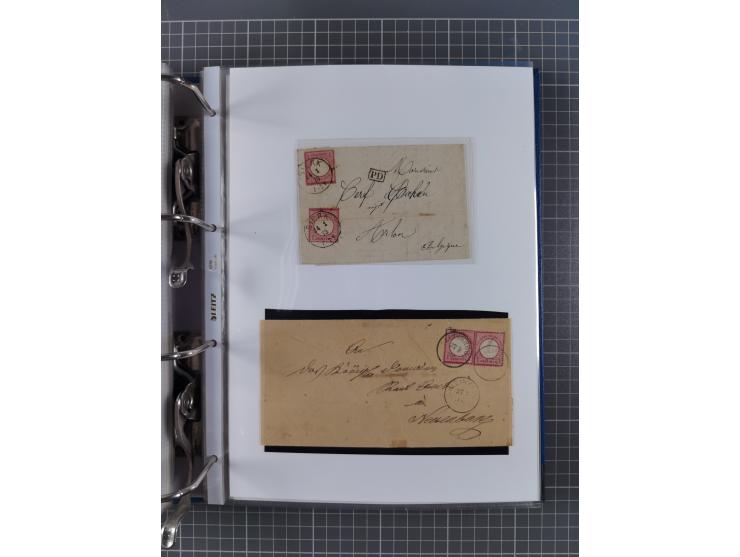 1872/74, interessante Sammlung mit ca. 100 Briefen und Karten sowie zwei Briefstücken mit meist klaren Stempeln, dabei Einzel