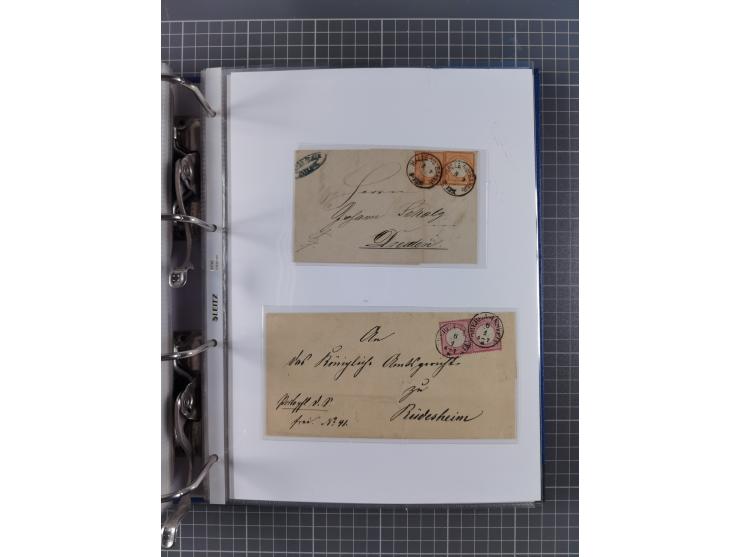 1872/74, interessante Sammlung mit ca. 100 Briefen und Karten sowie zwei Briefstücken mit meist klaren Stempeln, dabei Einzel