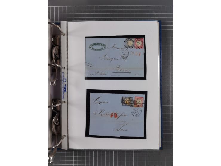 1872/74, interessante Sammlung mit ca. 100 Briefen und Karten sowie zwei Briefstücken mit meist klaren Stempeln, dabei Einzel