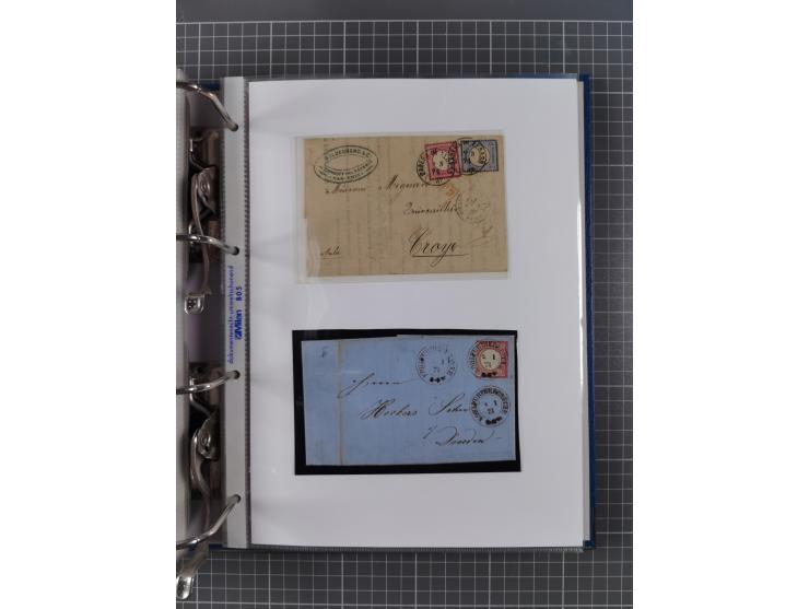 1872/74, interessante Sammlung mit ca. 100 Briefen und Karten sowie zwei Briefstücken mit meist klaren Stempeln, dabei Einzel