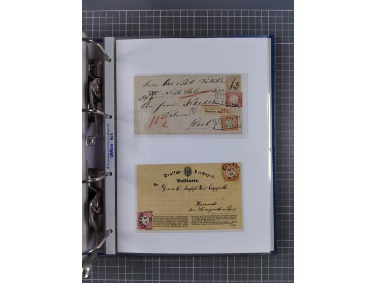 1872/74, interessante Sammlung mit ca. 100 Briefen und Karten sowie zwei Briefstücken mit meist klaren Stempeln, dabei Einzel