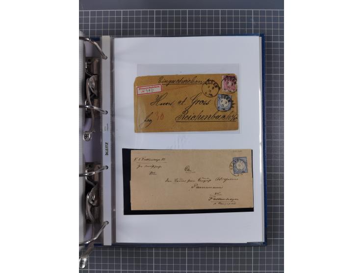 1872/74, interessante Sammlung mit ca. 100 Briefen und Karten sowie zwei Briefstücken mit meist klaren Stempeln, dabei Einzel