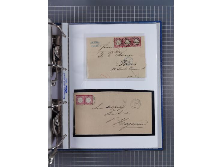 1872/74, interessante Sammlung mit ca. 100 Briefen und Karten sowie zwei Briefstücken mit meist klaren Stempeln, dabei Einzel