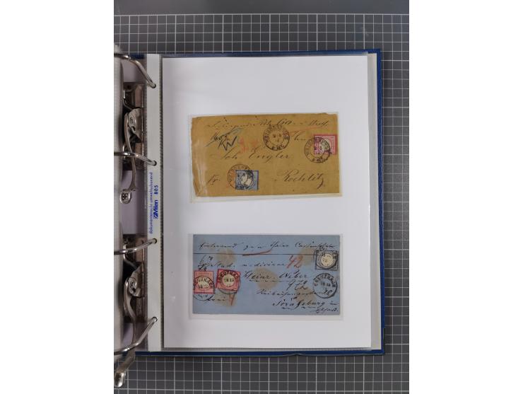 1872/74, interessante Sammlung mit ca. 100 Briefen und Karten sowie zwei Briefstücken mit meist klaren Stempeln, dabei Einzel