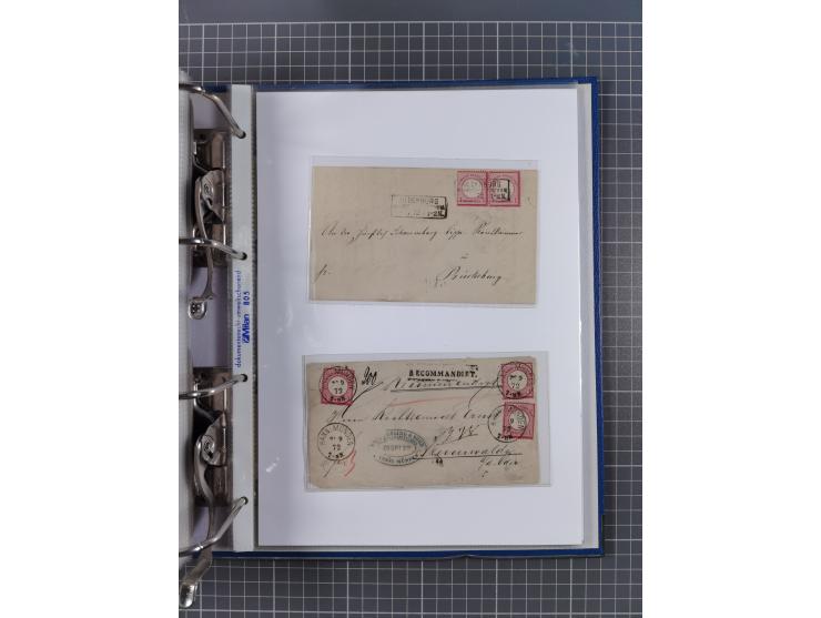 1872/74, interessante Sammlung mit ca. 100 Briefen und Karten sowie zwei Briefstücken mit meist klaren Stempeln, dabei Einzel