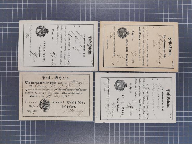 1740/1867 (ca.), rund 110 Postscheine, dabei Ortsdrucke, Stücke mit Stempeln,etc., aus altem Bestand