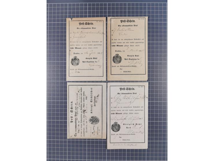 1740/1867 (ca.), rund 110 Postscheine, dabei Ortsdrucke, Stücke mit Stempeln,etc., aus altem Bestand